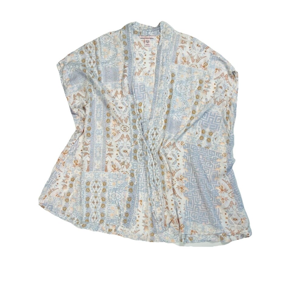 Victoria's Secret Mosaic Print Kimono Robe Cover-Up-open One Size